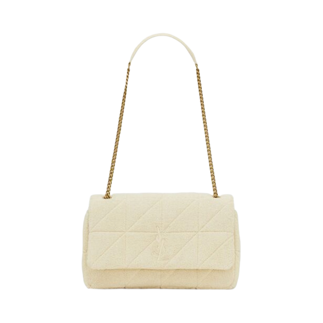 생로랑 제이미 미디움 테리 클로스 트로피컬 샌드 코퀼(Saint Laurent Jamie Medium in Terry Cloth Tropical Sand Coquille) - 1