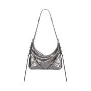 Givenchy Mini Voyou Bag in Laminated Leather Silver Grey