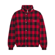Celine Loose Blouson Jacket in Lumberjack Checked Wool Red Black