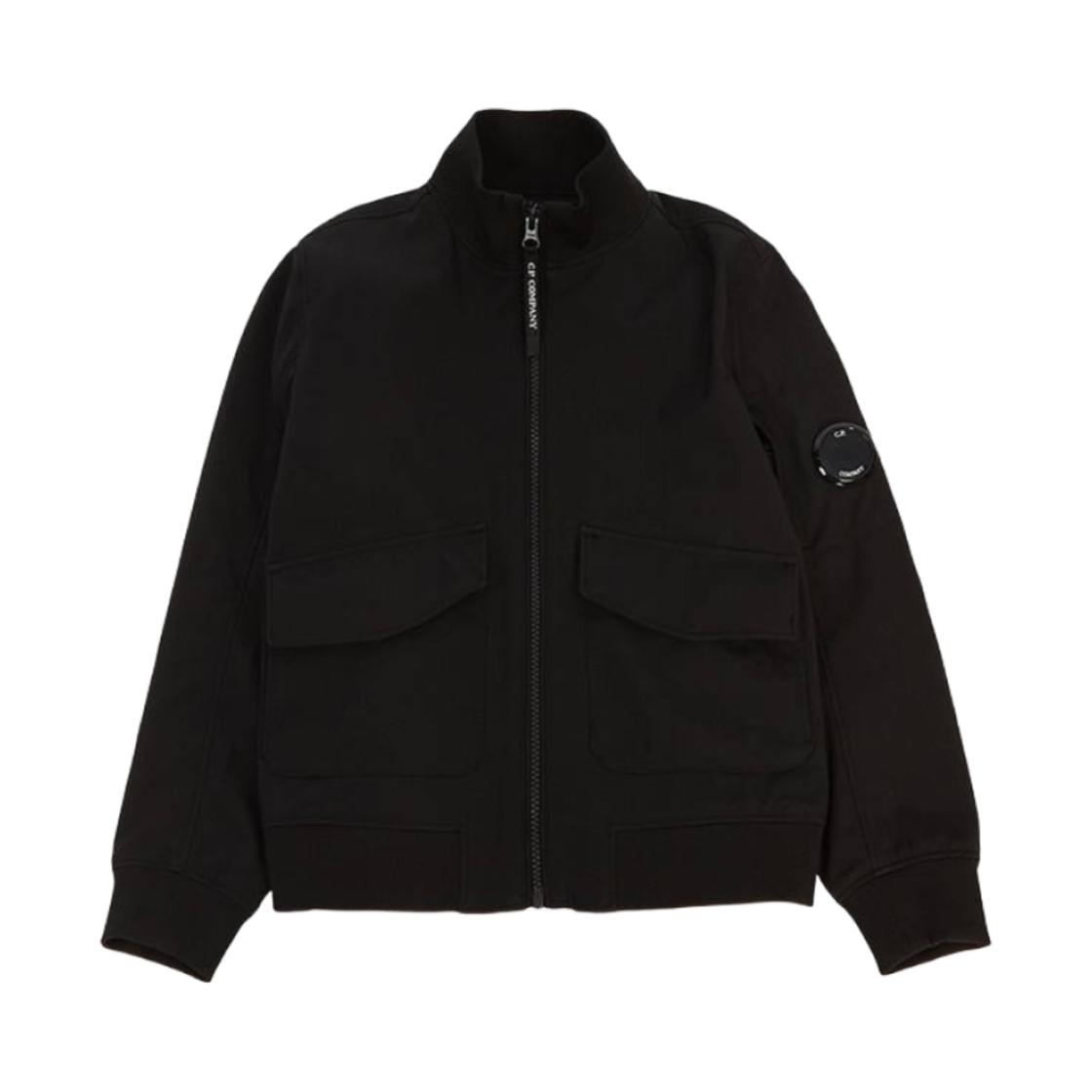 (키즈) C.P. 컴퍼니 로고 봄버 자켓 블랙 - 24SS((Kids) C.P. Company Logo Bomber Jacket Black - 24SS) - 1