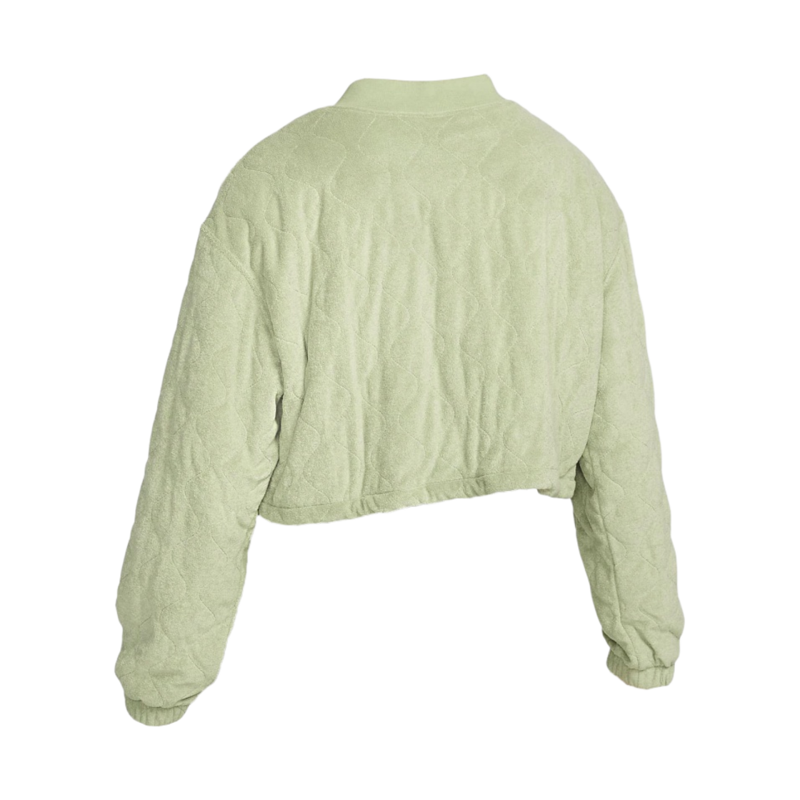 (W) 나이키 NSW 테리 퀼티드 자켓 오일 그린 - 아시아((W) Nike NSW Terry Quilted Jacket Oil Green - Asia) - 2