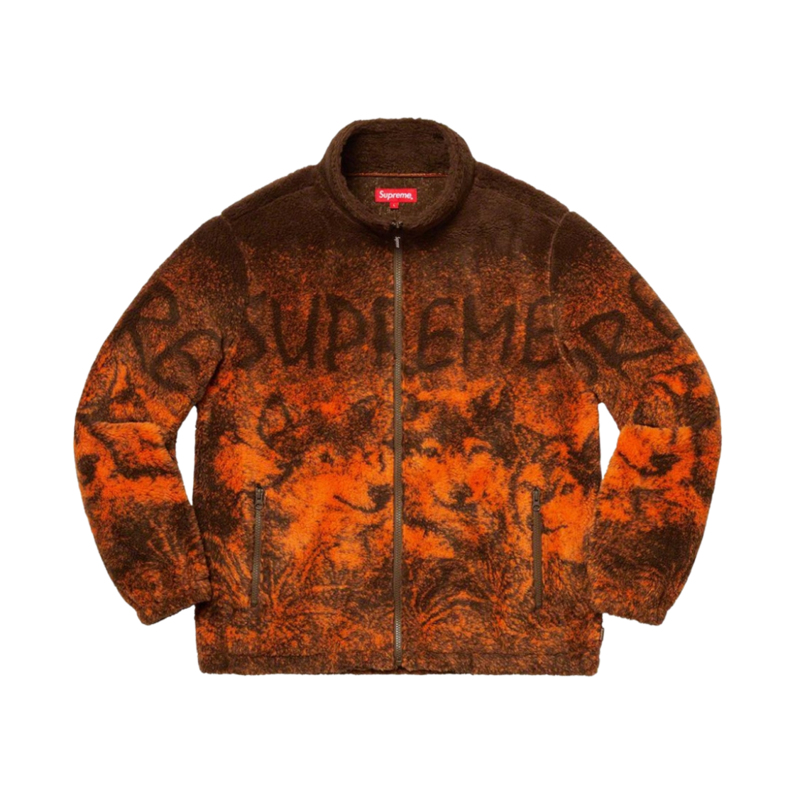- Supreme Wolf Fleece Jacket Brown - 19SS
