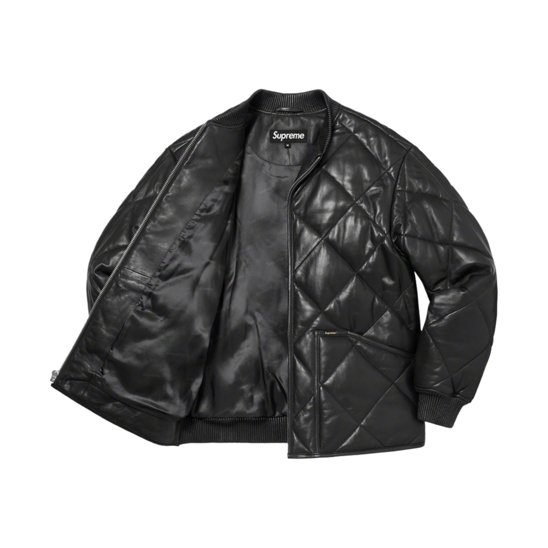 슈프림 퀼티드 레더 워크 자켓 블랙 - 22FW(Supreme Quilted Leather Work Jacket Black - 22FW) - 2