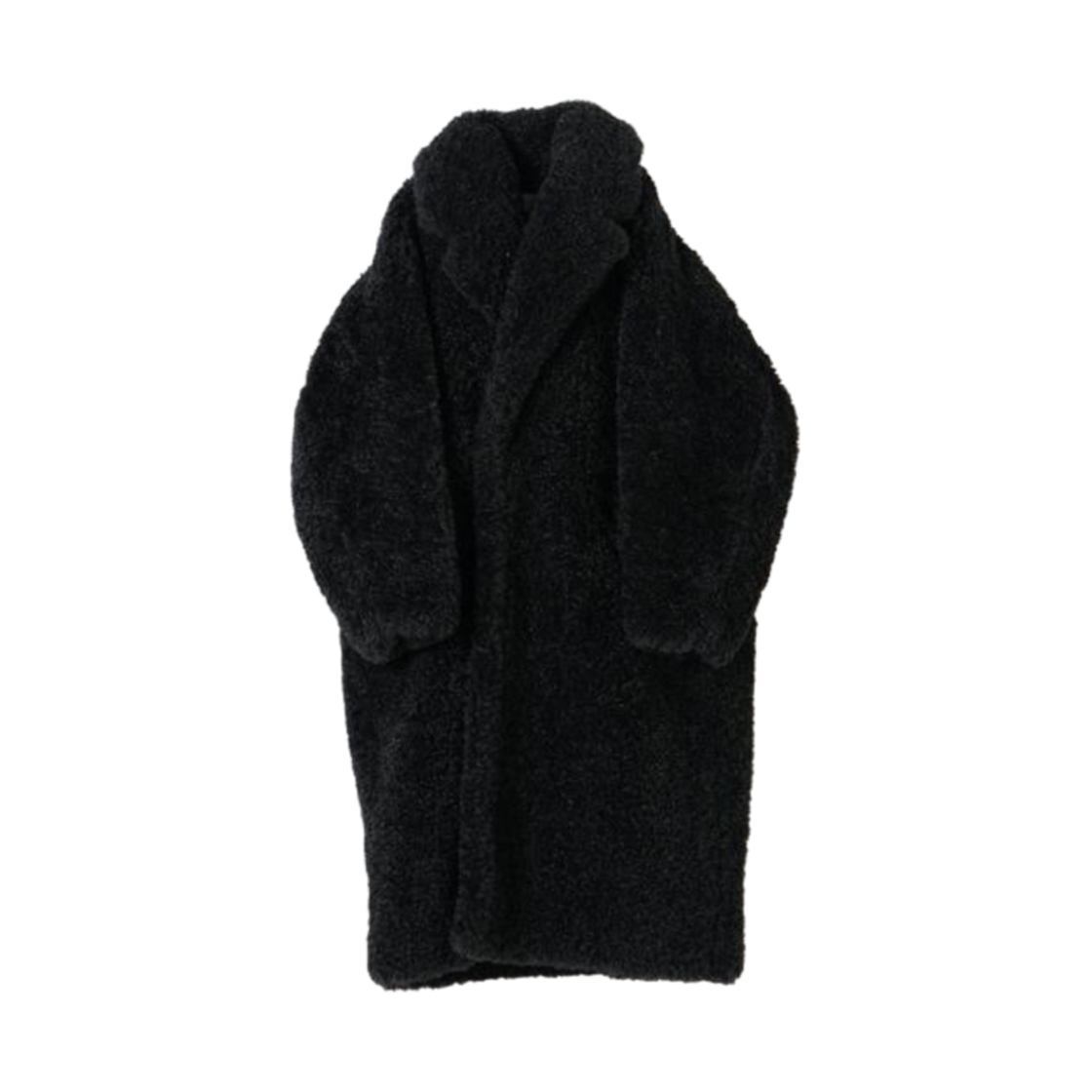 (W) 하이크 포우 셔링 더블 브레스티드 코트 블랙((W) Hyke Faux Shearling Double Breasted Coat Black)