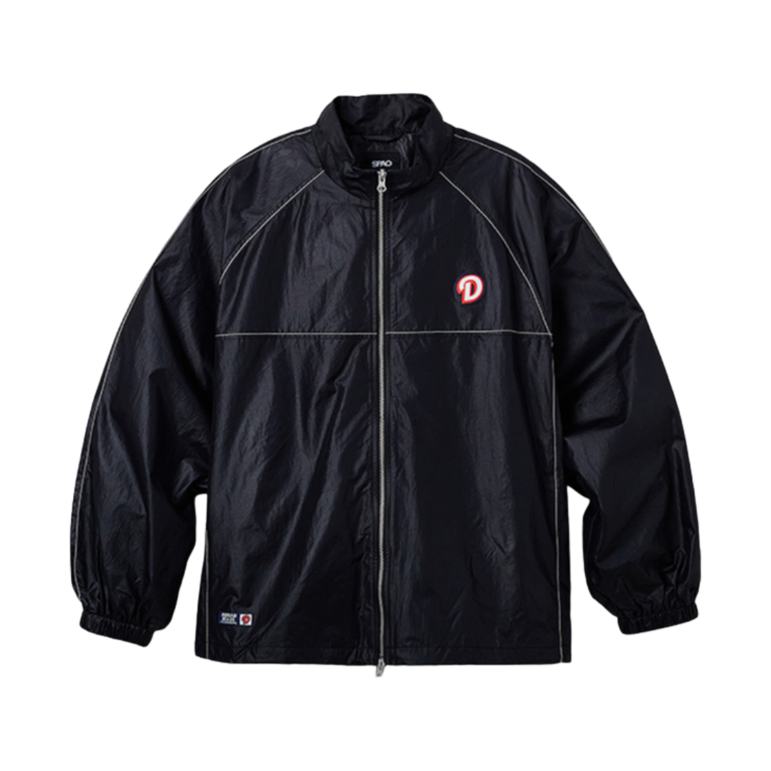 두산 베어스 x 스파오 오버핏 스티치 윈드브레이커 블랙(Doosan Bears x Spao Overfit Stitch Windbreaker Black)