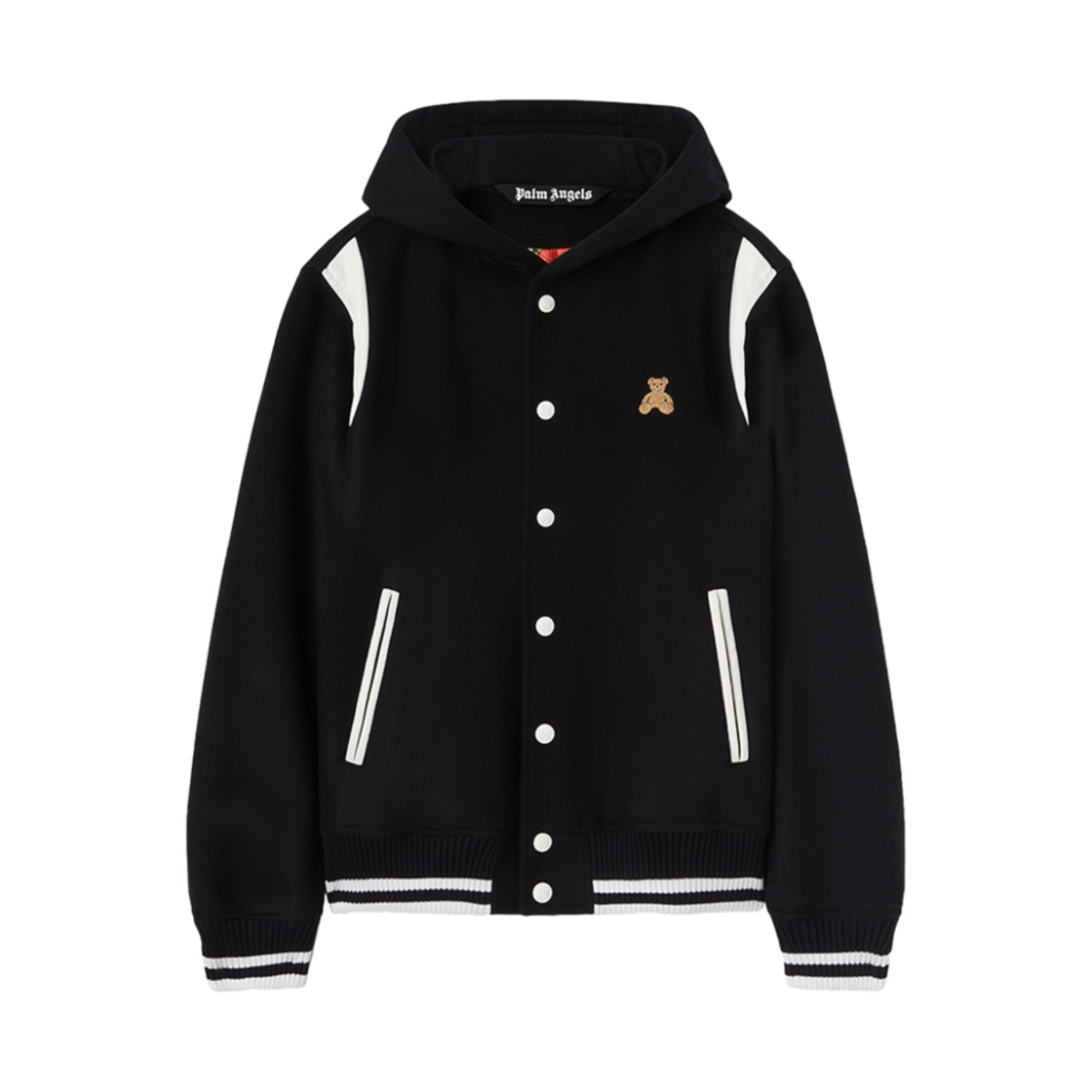 P6BMAB199 PALM ANGELS Bear In Mind Varsity Jacket Dark Grey