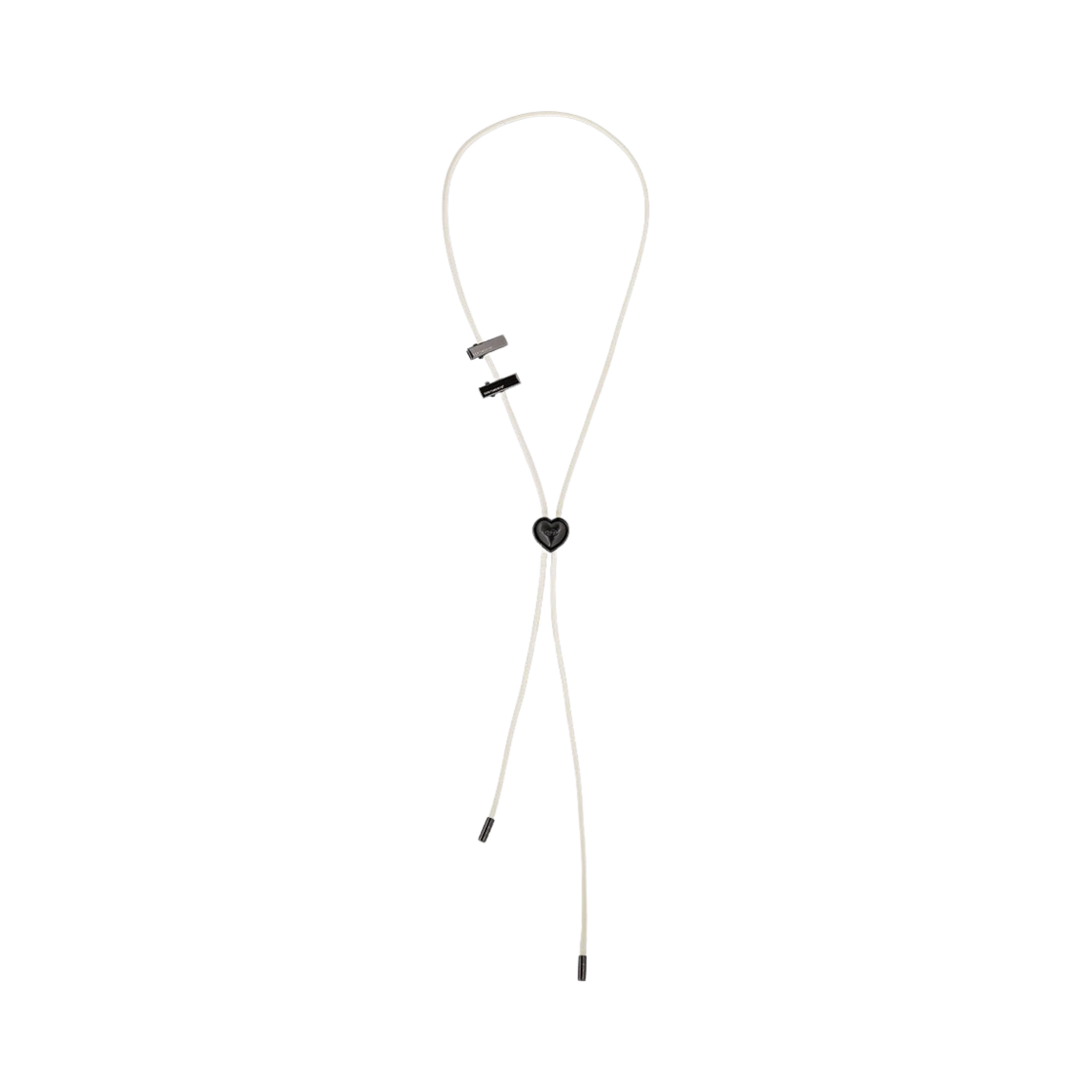 no483bi Sentiments No.483 Heart Code Lock Necklace Black/Ivory