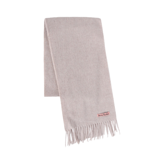 CA0218-633 Acne Studios Wool Fringe Scarf Oatmeal Melange