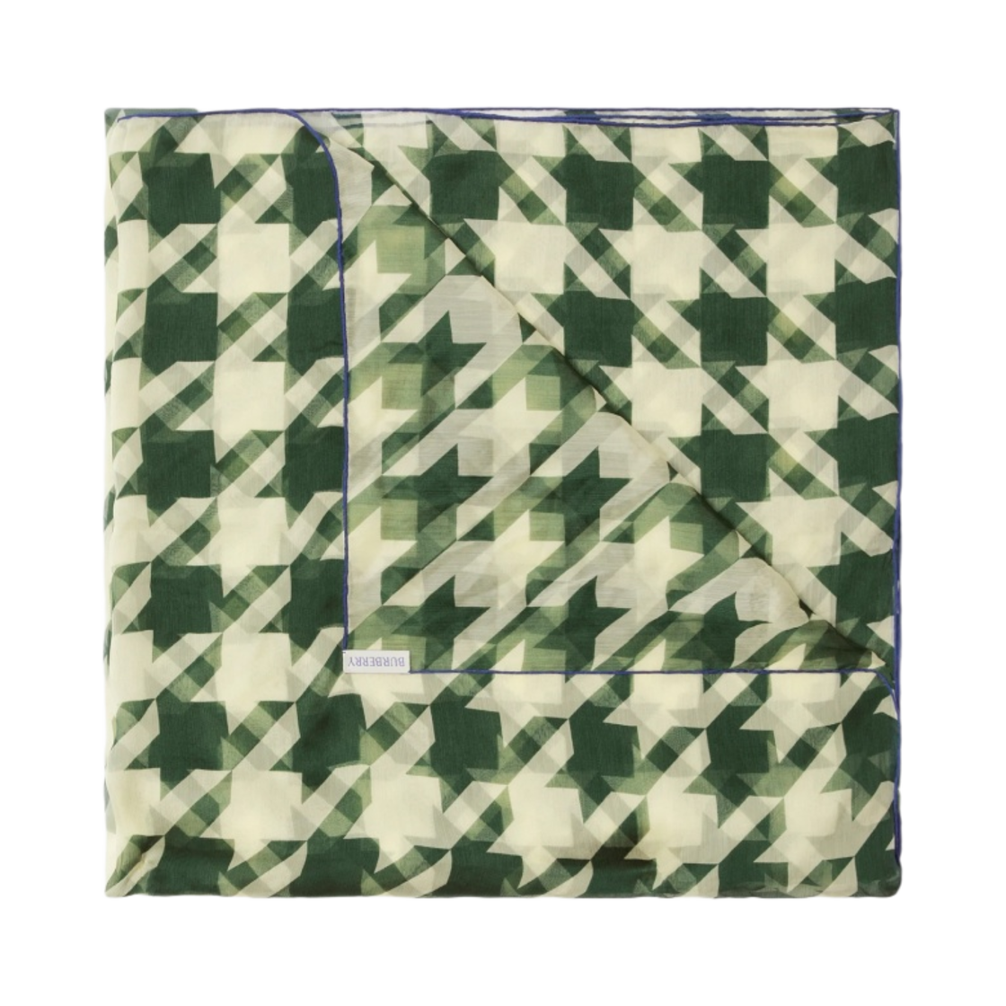 8081992 Burberry Houndstooth Silk Scarf Ivy Sherbet - #2