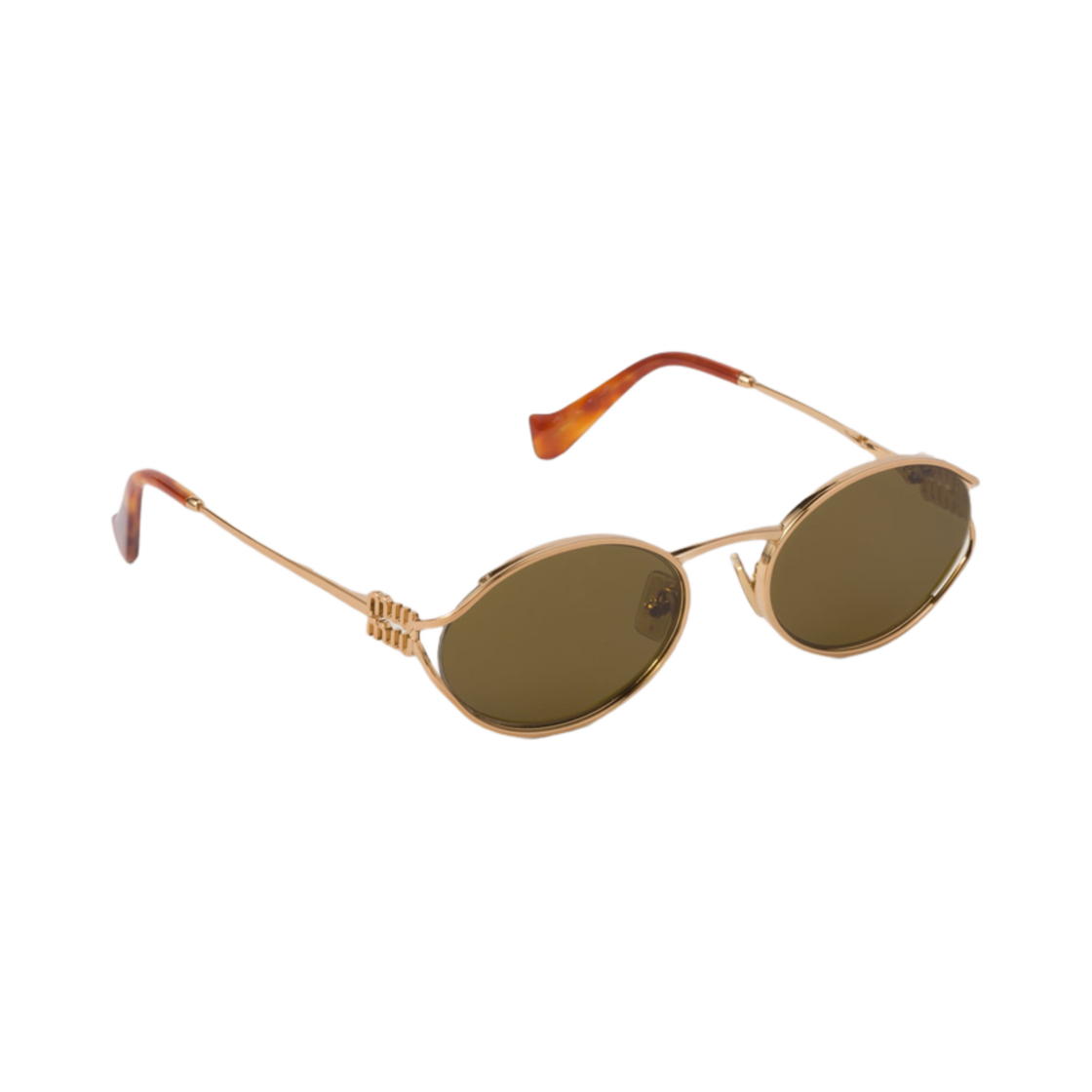 SMU52Y-E7OE-FE01T (W) Miu Miu Logo Sunglasses Loden Lenses