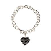 Human Made Heart Silver Bracelet Black