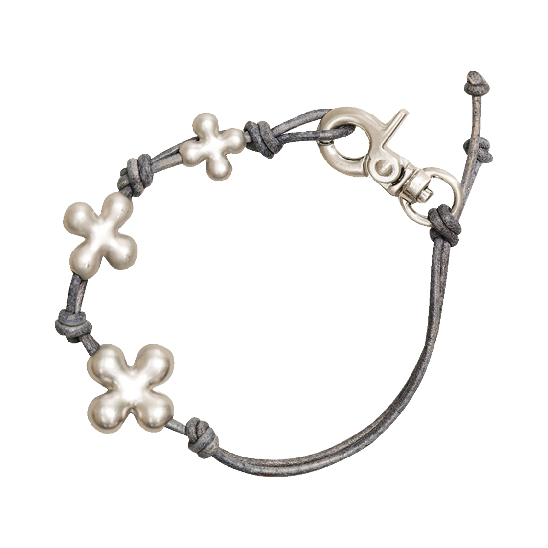 토우토우아카이브 포르투나 심볼 레더 팔찌 실버 블루(TOWTOW.ARCHIVE Fortuna Symbol Leather Bracelet Silver Blue)