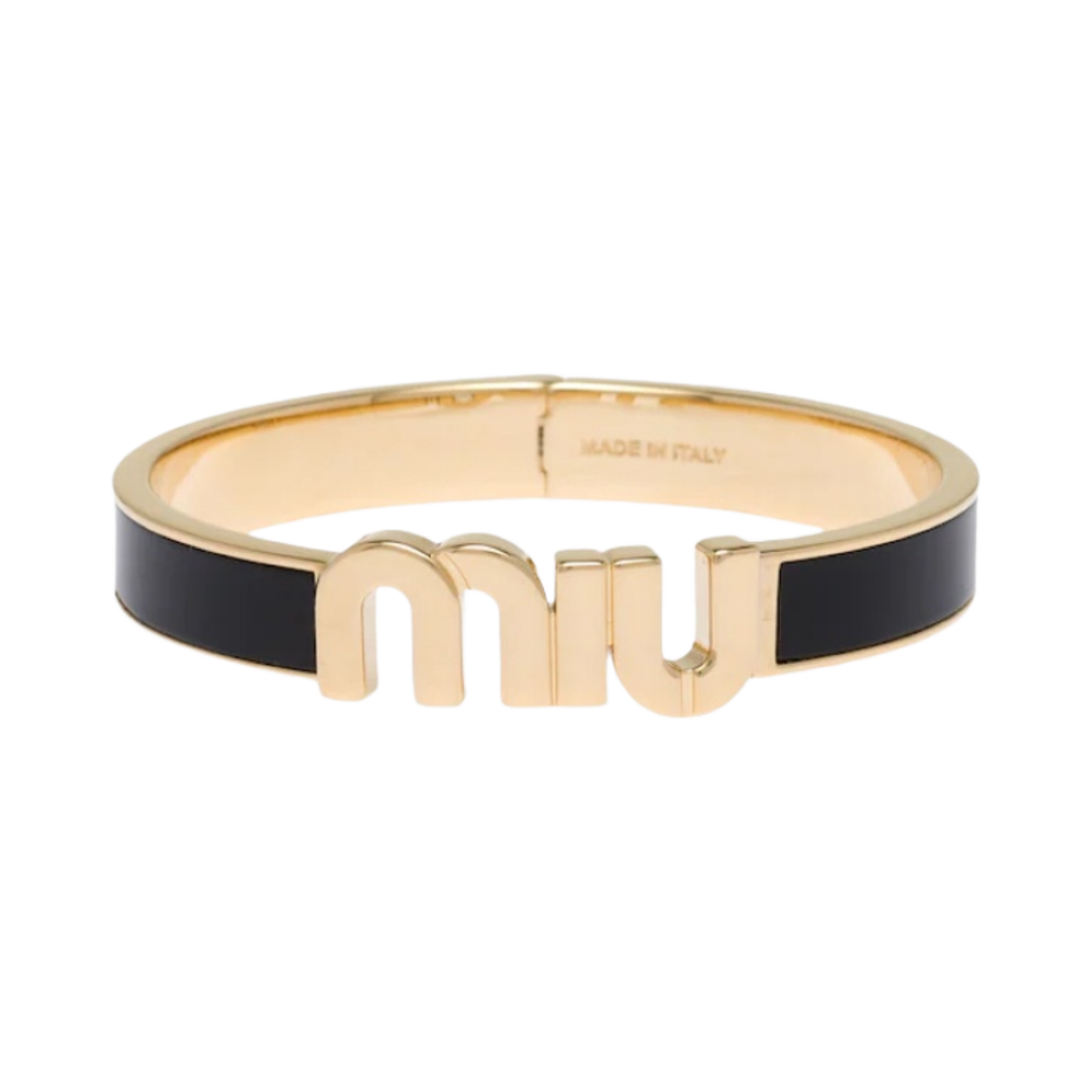 (W) 미우 미우 에나멜 메탈 브레이슬릿 블랙((W) Miu Miu Enamel Metal Bracelet Black)