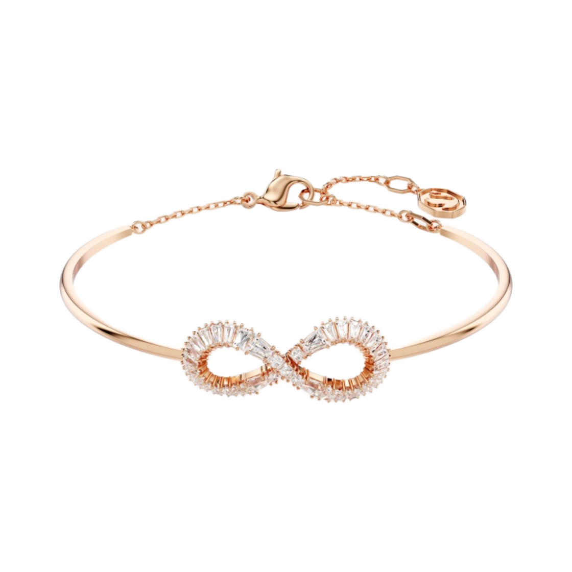 (W) 스와로브스키 하이퍼볼라 뱅글 화이트 로즈 골드 플래팅((W) Swarovski Hyperbola Bangle White Rose Gold Plated)