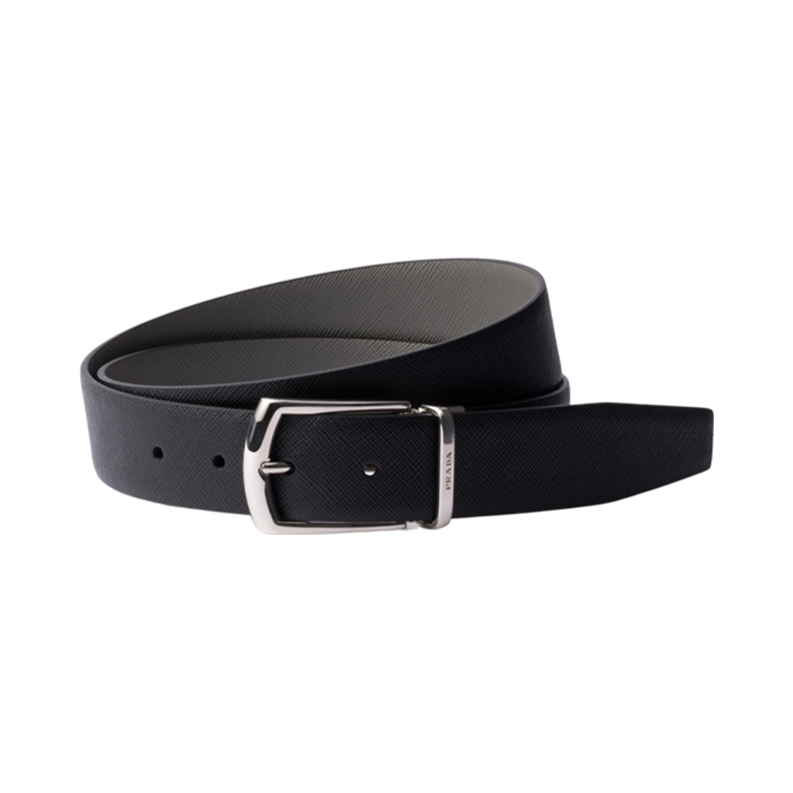 프라다 리버시블 사피아노 레더 벨트 블랙 마블