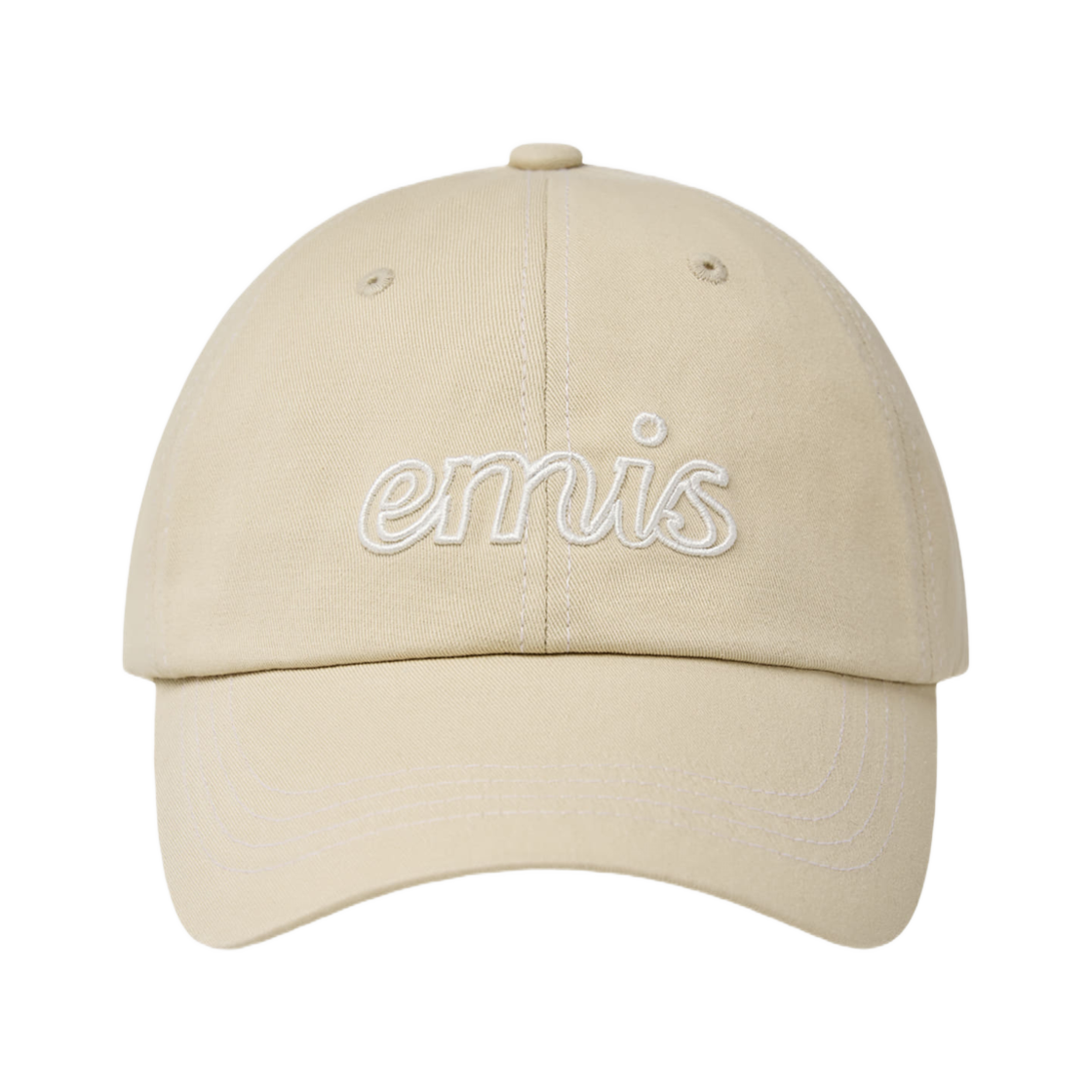 - Emis Lettering Logo White Stitch Ball Cap Light Beige