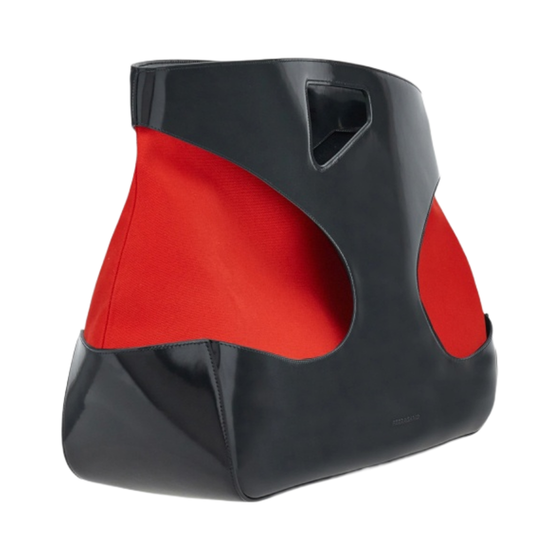 페라가모 탑 핸들백 컷아웃 디테일링 블랙 플레임 레드(Ferragamo Top Handle Bag with Cut-Out Detailing Black Flame Red) - 2