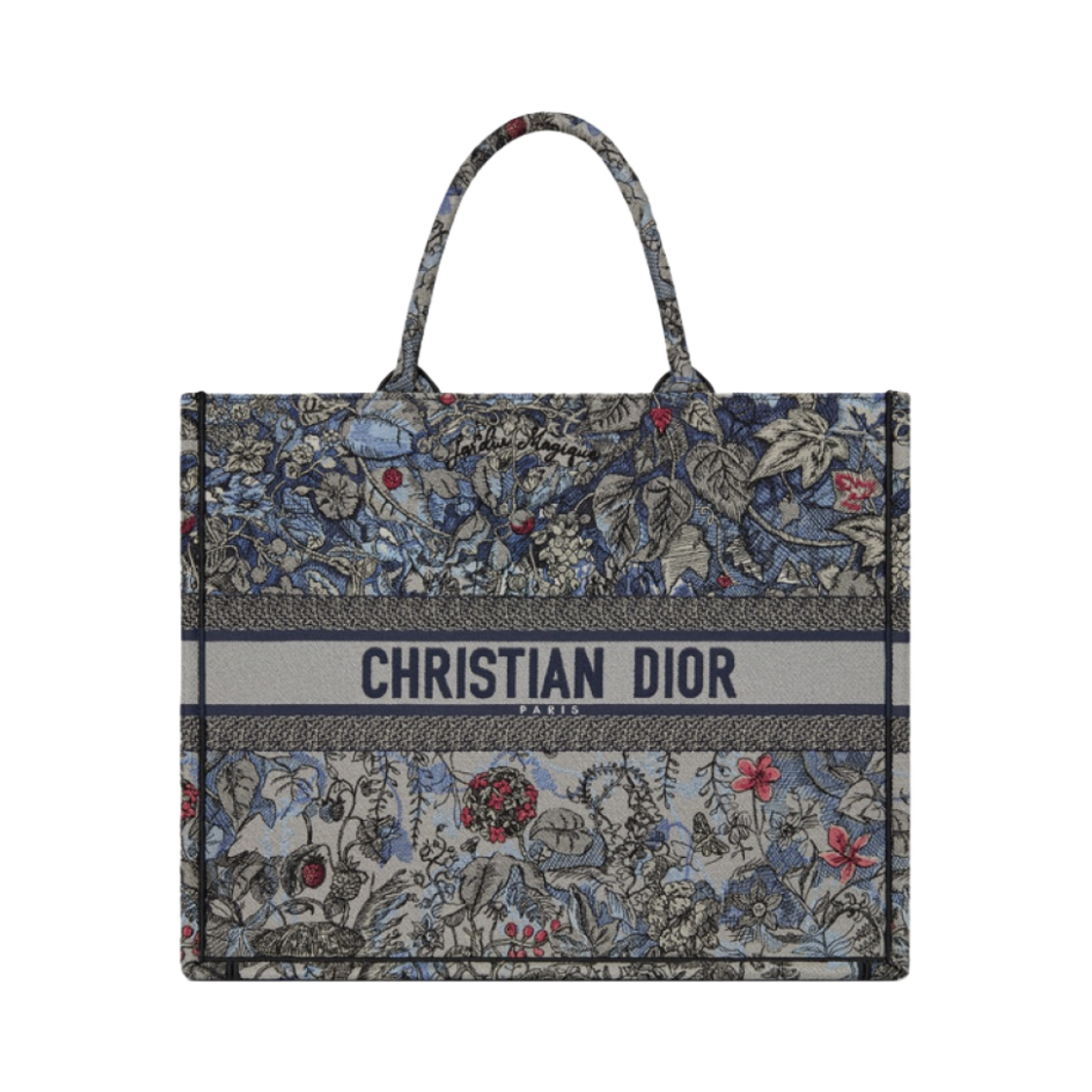 디올 라지 디올 북 토트백 데님 멀티컬러 디올 쟈뎅 매지크 자수(Dior Large Dior Book Tote Denim Multicolor Dior Jardin Magique Embroidery) - 1