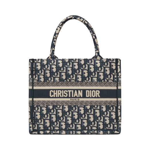 M1265ZRIW-928/828 Dior Small Book Tote Blue Dior Oblique Embroidery