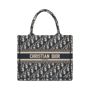 Dior Small Book Tote Blue Dior Oblique Embroidery