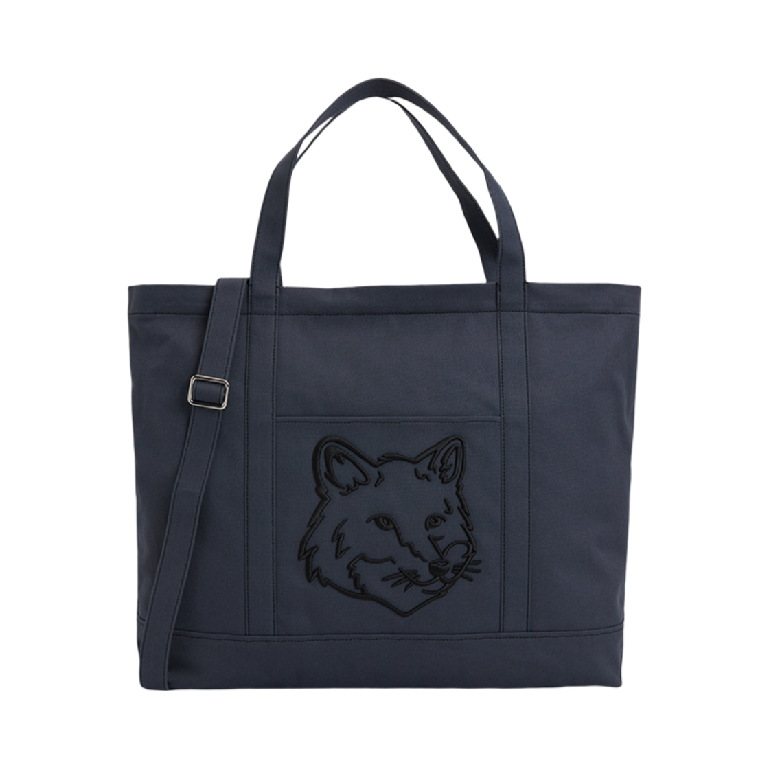 LW05105WW0107-0076 Maison Kitsune Fox Head XL Tote Bag Blue Grey
