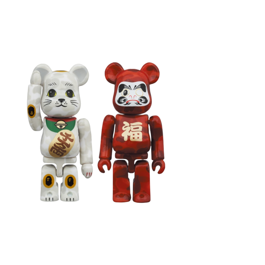 베어브릭 x 베이프 마네키 네코 & 다루마 2 팩 100%(Bearbrick x BAPE Maneki Neko & Daruma 2 Pack 100%) - 1