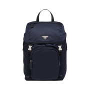 Prada Re-Nylon Saffiano Leather Backpack Navy