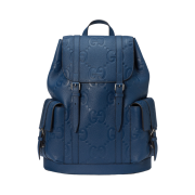 Gucci Jumbo GG Backpack Blue Leather