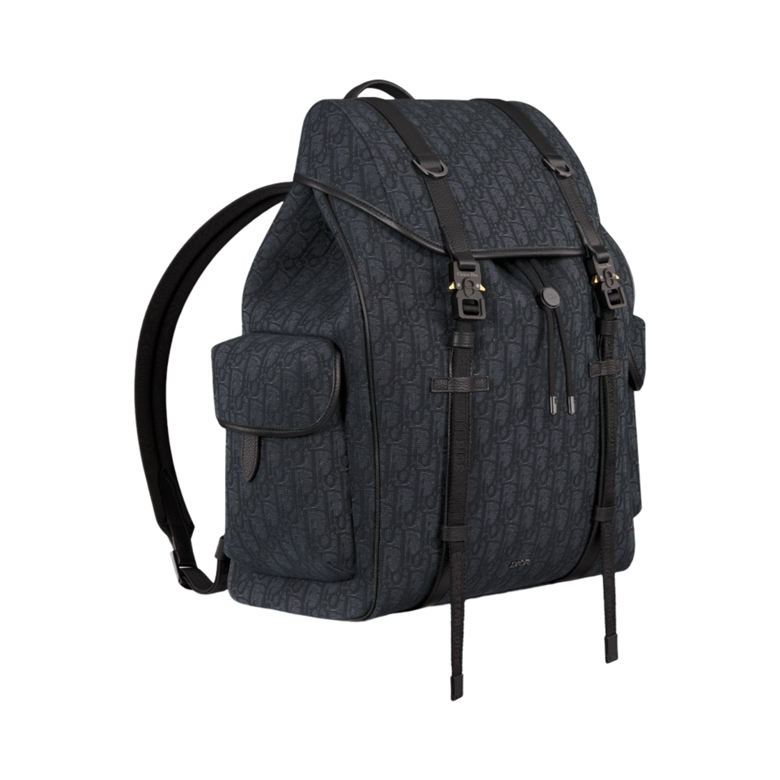 디올 히트 더 로드 백팩 플랩 디올 오블리크 자카드 앤 그레인드 카프스킨 블랙(Dior Hit The Road Backpack with Flap Dior Oblique Jacquard and Grained Calfskin Black) - 2