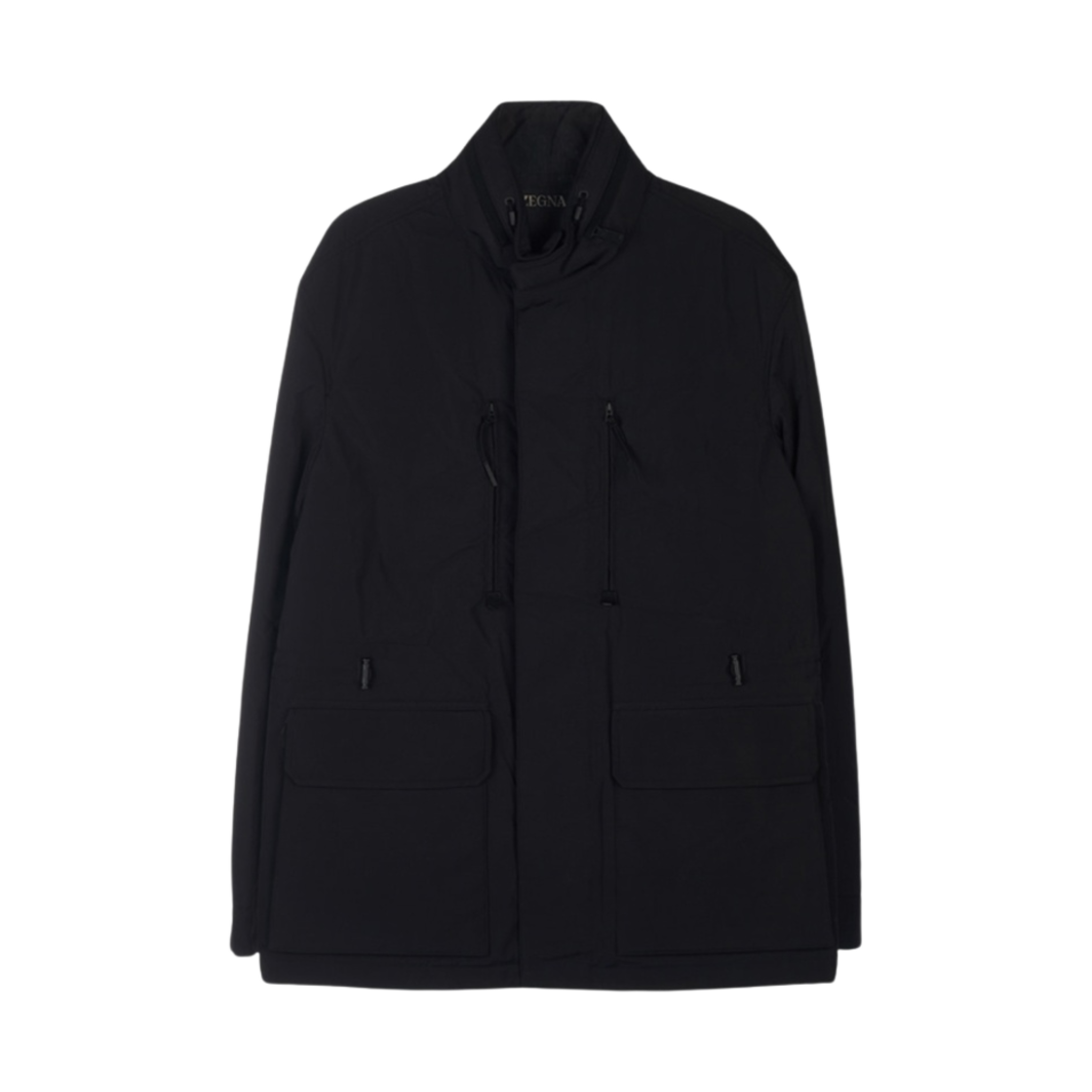 UAT34-A201-001 Zegna Nylon and Wool Field Jacket Black Grey