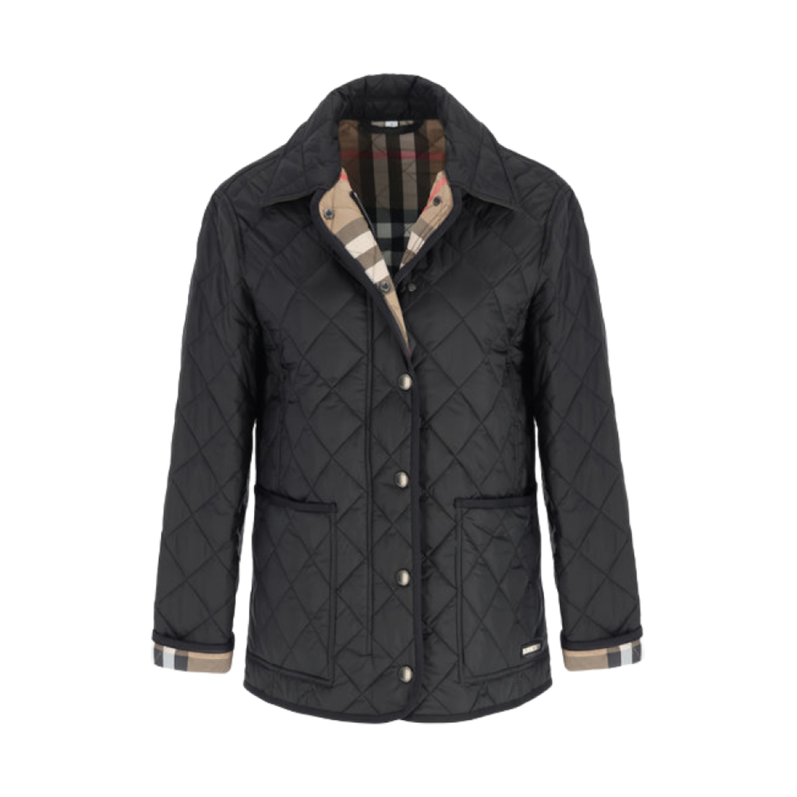 (W) 버버리 달리 다이아몬드 퀼티드 자켓 블랙((W) Burberry Dalry Diamond Quilted Jacket Black)