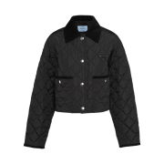 (W) Prada Light Re-Nylon Cropped Jacket Black