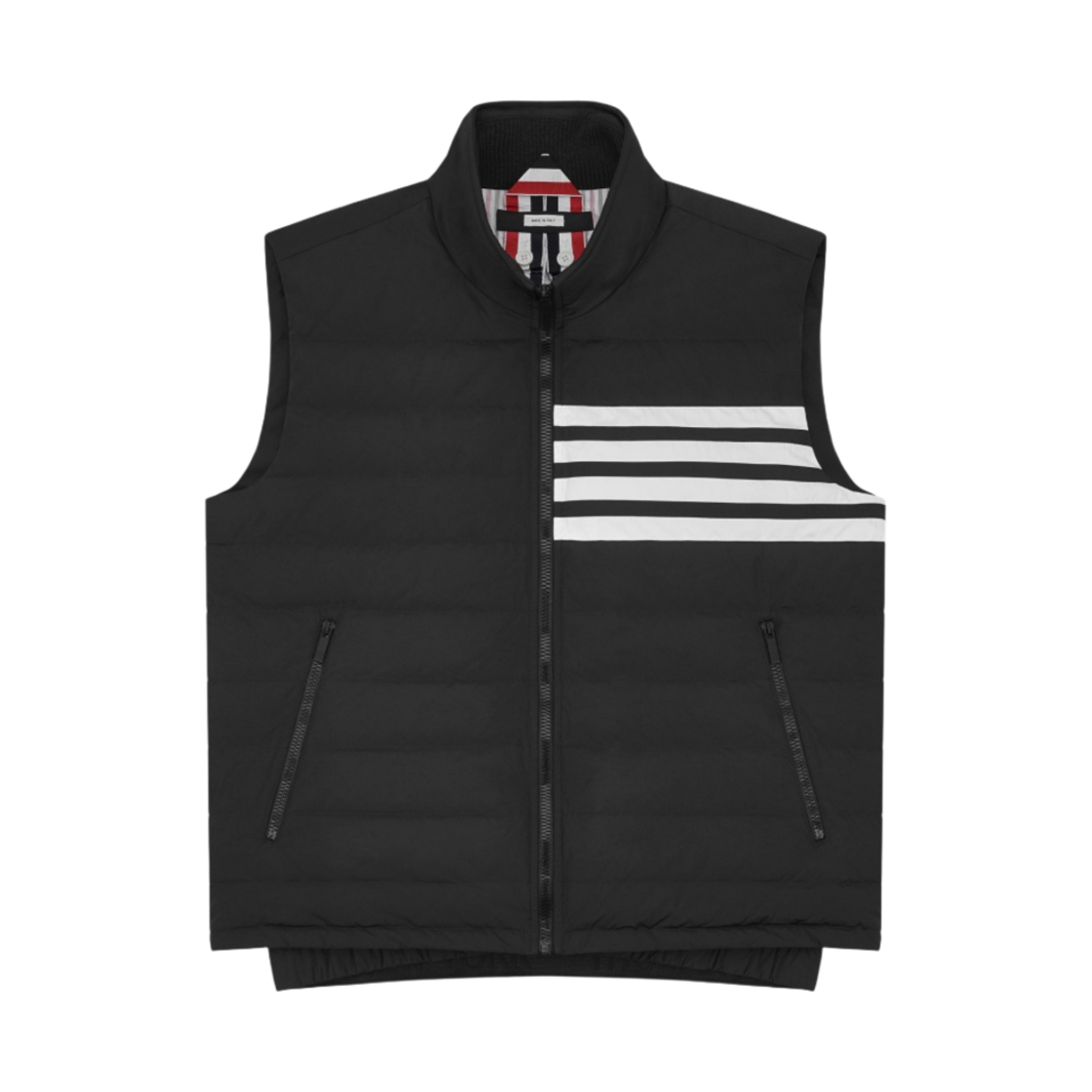 MVD024X-07259-015 Thom Browne Poly Twill Down 4-Bar Ski Vest Charcoal