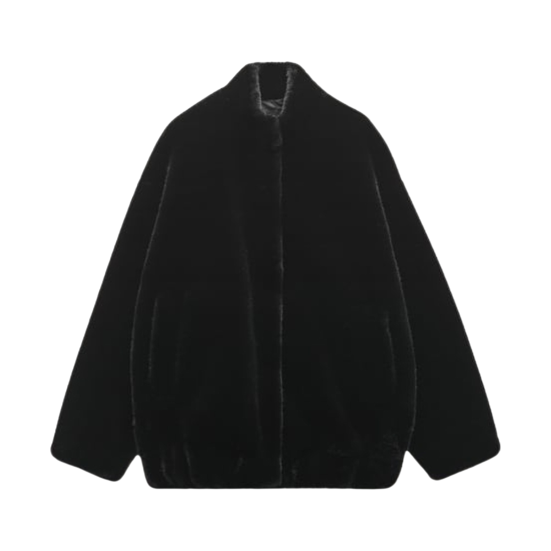 (W) 자라 ZW 페이크 퍼 봄버 자켓 블랙((W) Zara ZW Fake Fur Bomber Jacket Black)