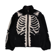 Kapital Bone Pattern Boa Fleece Reversible Blouson Black