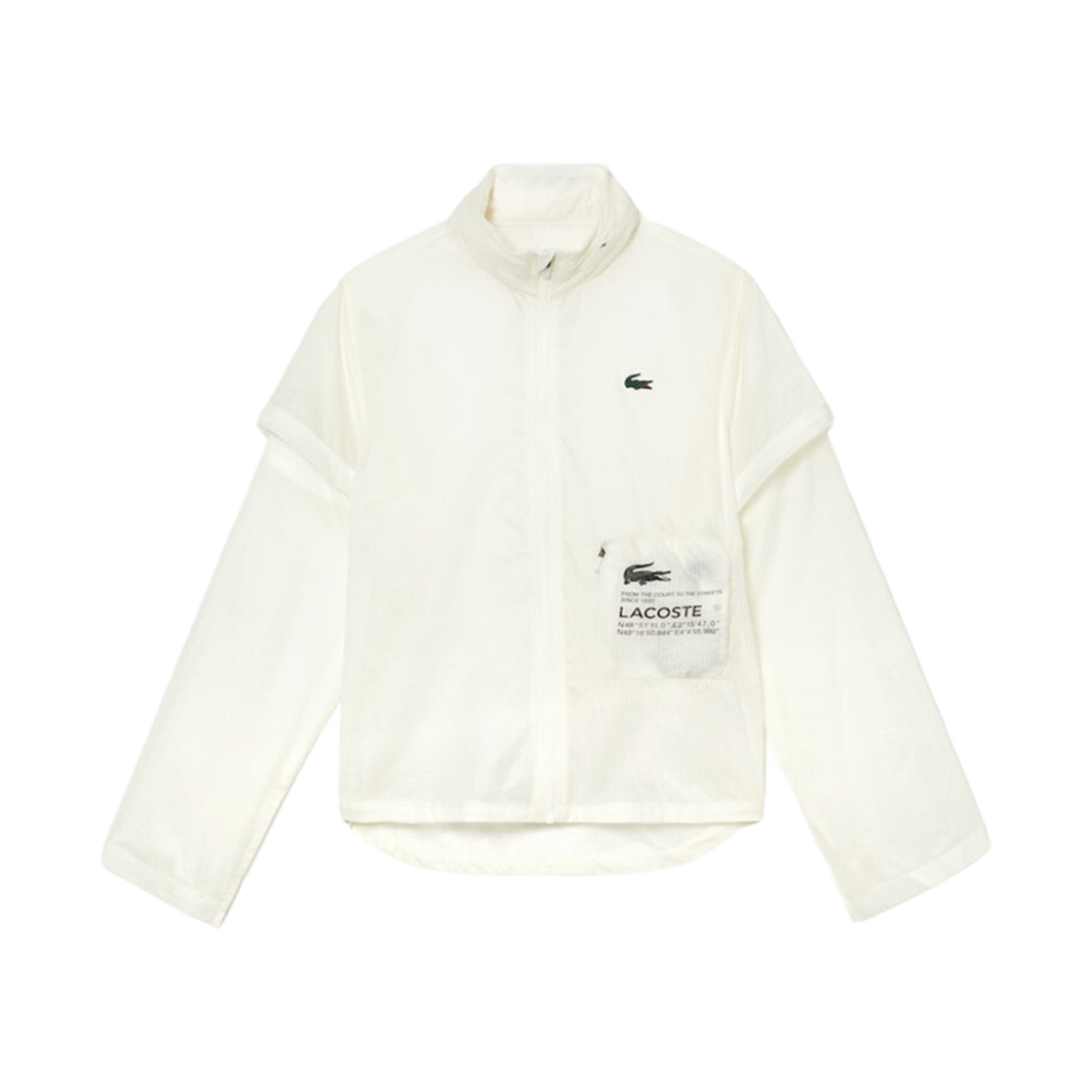 (W) 라코스테 패커블 후드 경량 점퍼 화이트((W) Lacoste Packable Hoodie Lightweight Jumper White) - 2