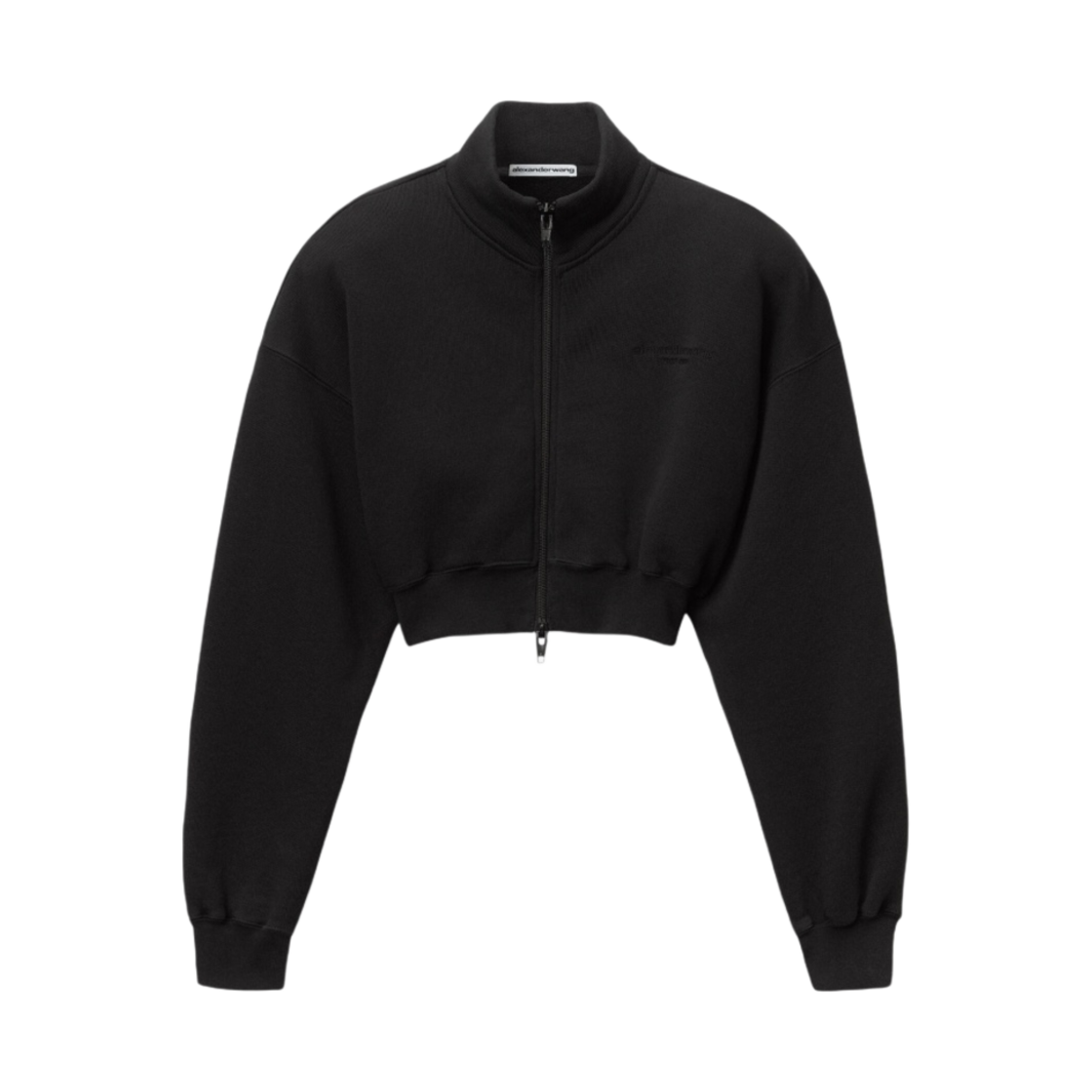 1CC3222395001 (W) Alexander Wang Cropped Jacket in Classic Terry Black