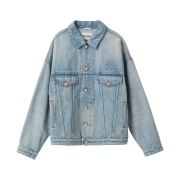 (W) Miu Miu Denim Blouson Jacket Light Blue