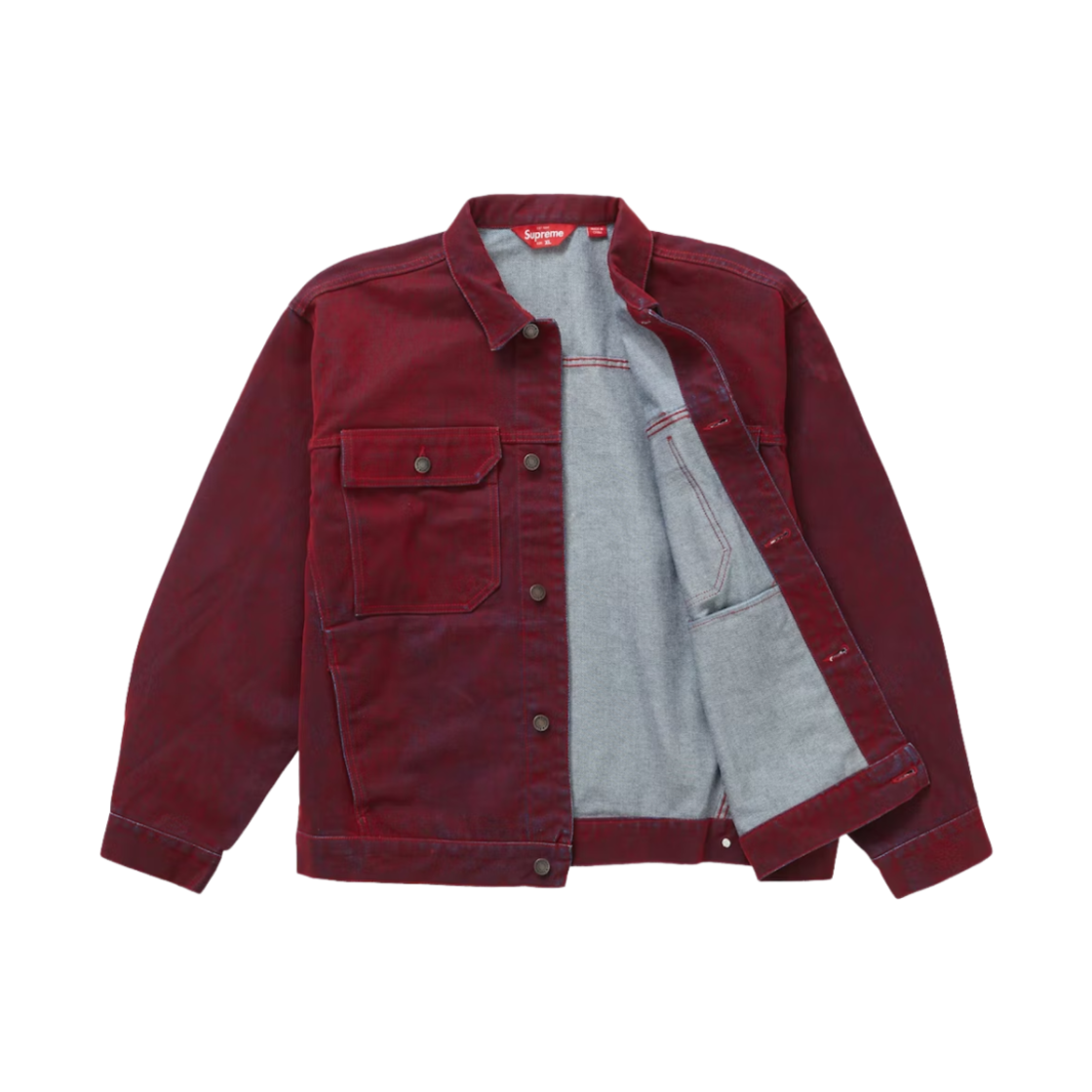 슈프림 플록 데님 트러커 자켓 레드 - 23SS(Supreme Flocked Denim Trucker Jacket Red - 23SS) - 2