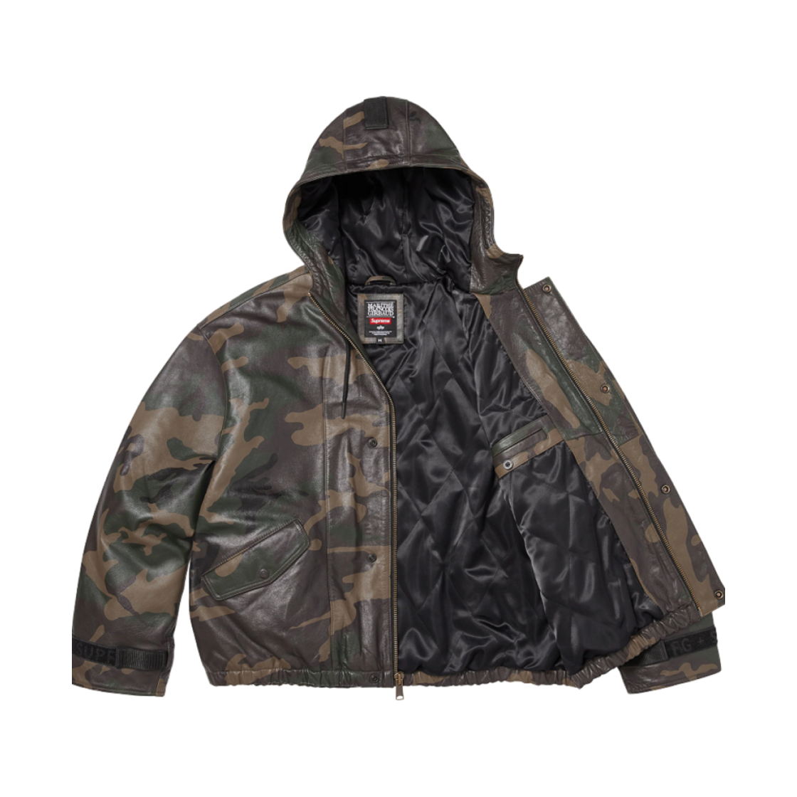 슈프림 x 마리떼 프랑소와 저버 후드 레더 플라이트 봄버 자켓 우드랜드 카모 - 25SS(Supreme x Marithe Francois Girbaud Hooded Leather Flight Bomber Jacket Woodland Camo - 25SS) - 2