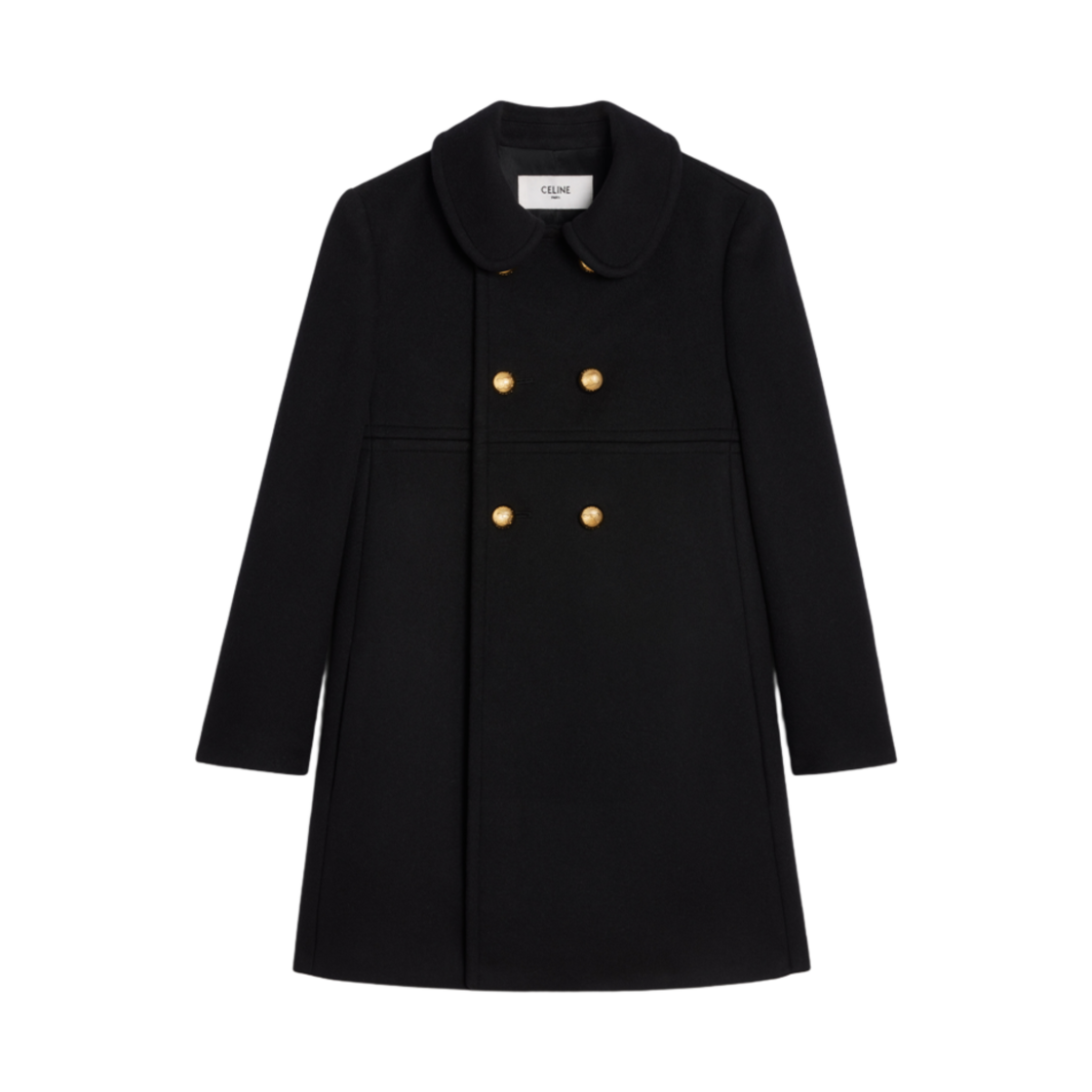 (W) 셀린느 빅토린 코트 더블 페이스 캐시미어 블랙((W) Celine Victorine Coat in Double Faced Cashmere Black) - 1