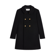 (W) Celine Victorine Coat in Double Faced Cashmere Black
