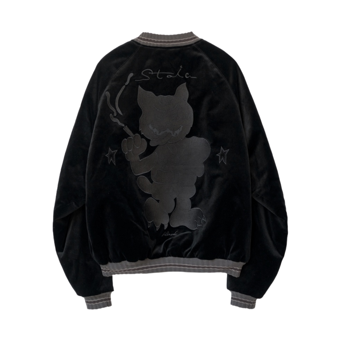 폴리테루 x 행크 벨벳 수베니어 자켓 블랙 - 23FW(Polyteru x HANK Velvet Souvenir Jacket Black - 23FW) - 2