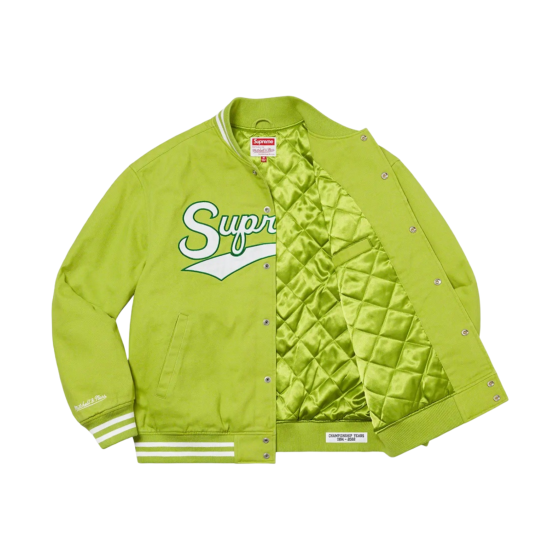 슈프림 미첼 & 네스 도우보이 트윌 바시티 자켓 그린 - 22FW(Supreme Mitchell & Ness Doughboy Twill Varsity Jacket Green - 22FW) - 3
