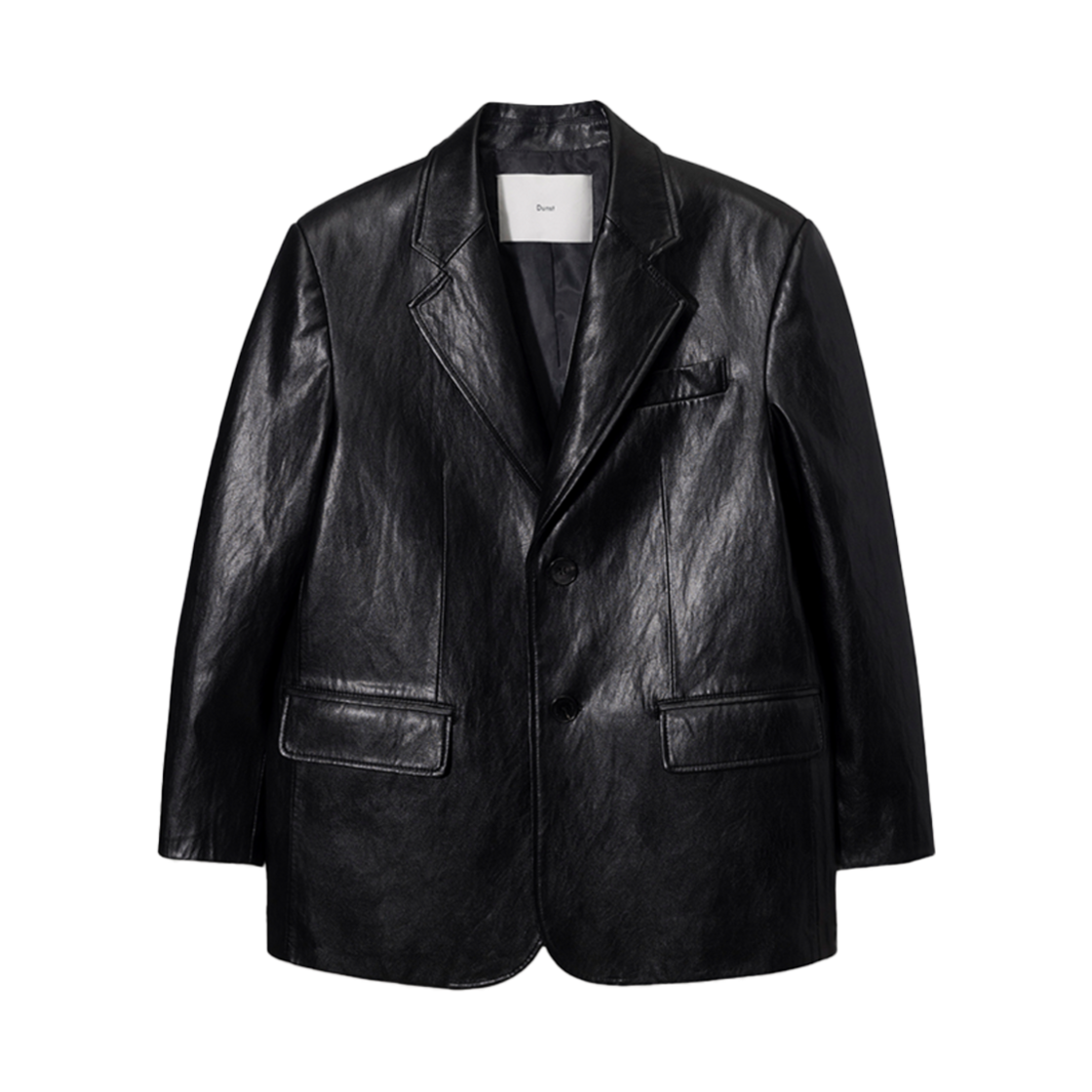 UDJA5A105BK Dunst Unisex 2 Button Vegan Leather Blazer Black