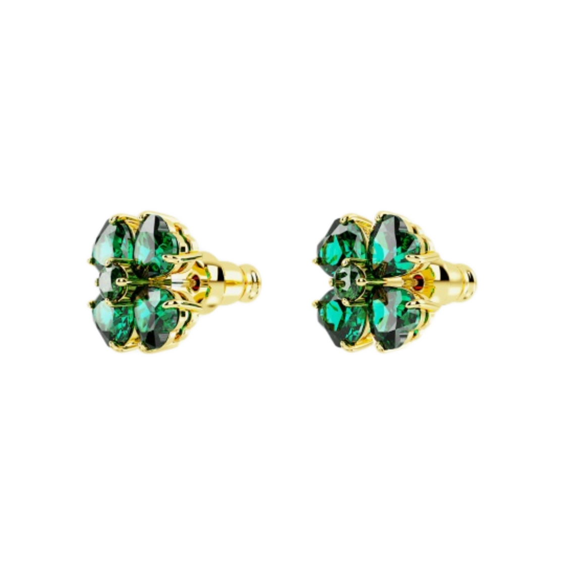 (W) 스와로브스키 이딜리아 스터디 이어링 그린 골드 플래팅((W) Swarovski Idyllia Stud Earrings Green Gold Plated) - 3
