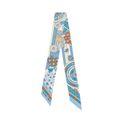 (W) Hermes Les Murmures de la Foret Twilly Bleu Jean Orange Creme