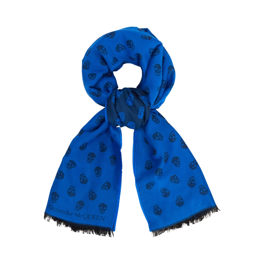 5577054617Q4360 Alexander Mcqueen Wool Silk Scarf Blue