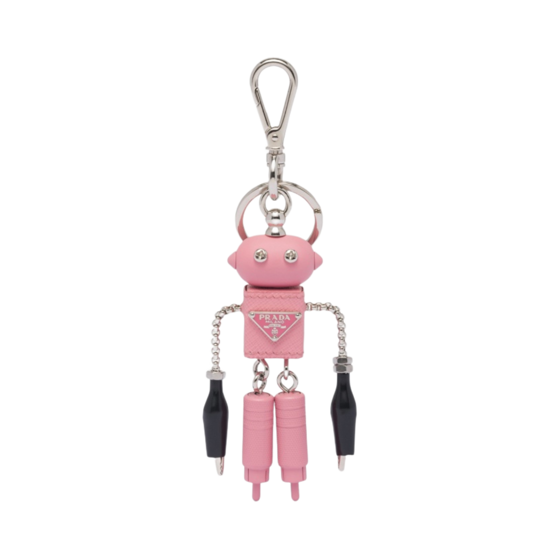 프라다 사피아노 레더 로봇 트릭 키체인 페탈 핑크(Prada Saffiano Leather Robot Trick Keychain Petal Pink) - 1