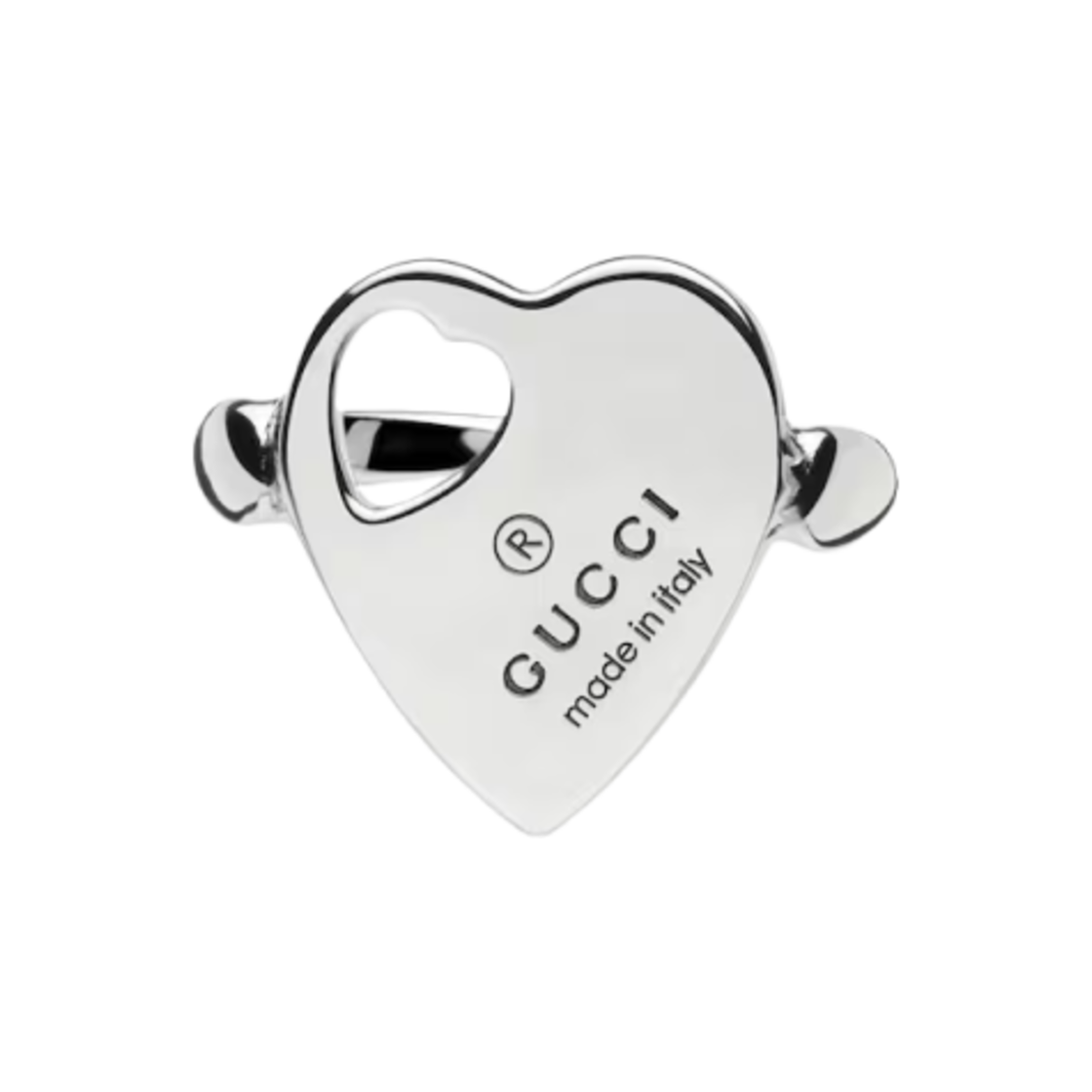 796357-J8400-8106 Gucci Trademark Heart Ring 925 Sterling Silver